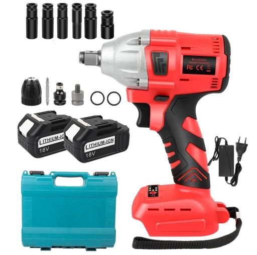 АКУМУЛЯТОРНИЙ БЕЗЩІТКОВИЙ УДАРНИЙ КЛЮЧ 1/2'' + КЕЙС