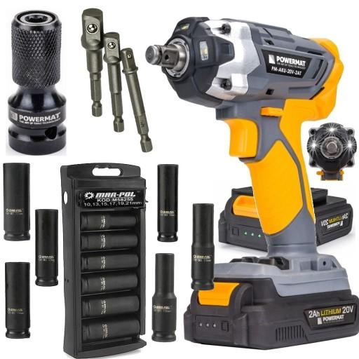 КЛЮЧ АКУМУЛЯТОРНИЙ УДАРНИЙ ДЛЯ КОЛІС 1/2 20В КОРПУС НАБІР РОЗЕТОК 6 ШТ.