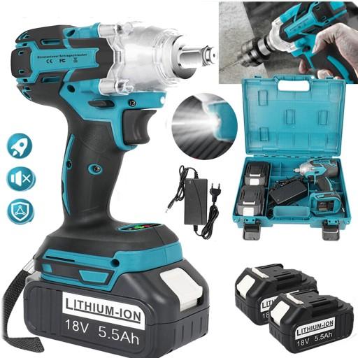 АККУМУЛЯТОРНЫЙ КЛЮЧ ДЛЯ MAKITA 18 В 650 НМ ЭЛЕКТРИЧЕСКИЙ 5500 МАЧ 2 * АККУМУЛЯТОР