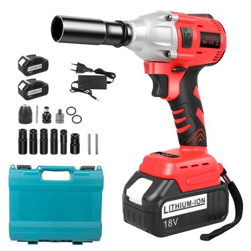 АКУМУЛЯТОРНИЙ УДАРНИЙ ГАЙКОВОРОТ МІЦНИЙ ДЛЯ КОЛІС ВИКРУТКА В КЕЙСАЛІ + 2 ГНІЗДА ДЛЯ АКУМУЛЯТОРІВ