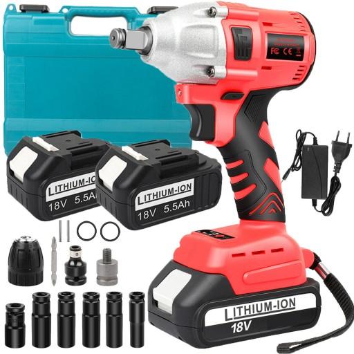 Акумуляторний БЕЗЩІТКОВИЙ УДАРНИЙ КЛЮЧ ДЛЯ КОЛІС 18V 650Nm 2xBAKU ГІЗДОВИ