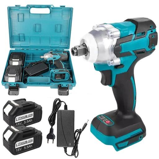 УДАРНЫЙ КЛЮЧ ДЛЯ MAKITA 18 В 650 НМ ВЫСОКИЙ КРУТЯЩИЙ МОМЕНТ 5500 мАч + 2 * АККУМУЛЯТОР