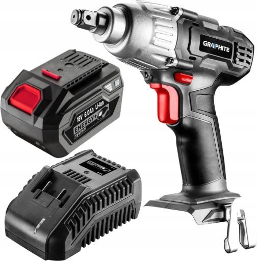 Аккумуляторный УДАРНЫЙ гайковерт 18 В Графит 58G018 +6