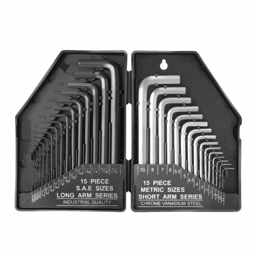 НАБОР ШЕСТИГРАННЫХ КЛЮЧЕЙ ХРОМИРОВАННЫХ ШЕСТИГРАННЫХ КЛЮЧЕЙ С МЕТРИЧЕСКИМ И ДЮЙМОВЫМ РЕЖИМОМ, 30 шт.