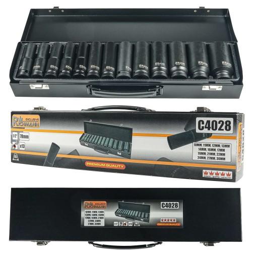 ТОРЦЕВЫЕ КЛЮЧИ ДЛИННЫЕ УДАРНЫЕ НАБОР ТОРЦЕВЫХ ГОЛОВОК 12 УГЛОВЫХ 10-30ММ 1/2