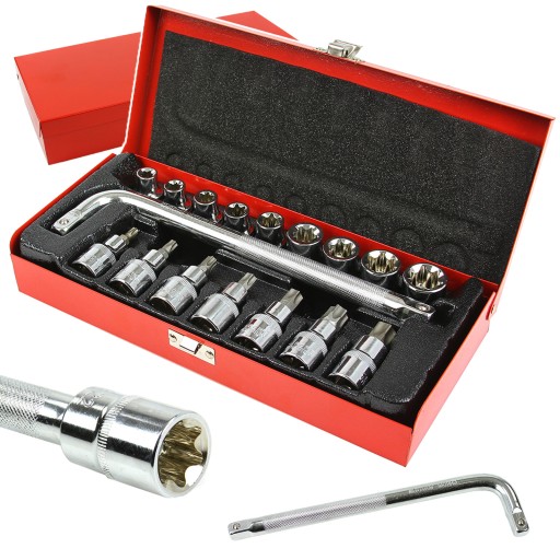 КЛЮЧИ ТОРЦОВЫЕ TORX 1/2'' 17 ШТ. Е10 - Е24