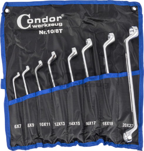 КЛЮЧІ КІЛЬЦЕВІ ГІННІ 6-22 ММ 8ШТ CONDOR