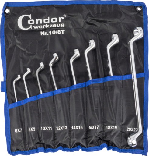 КЛЮЧІ КІЛЬЦЕВІ ГІННІ 6-22 ММ 8ШТ CONDOR