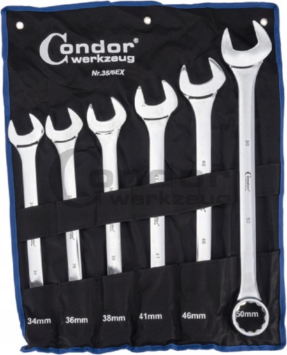 КЛЮЧІ ГАЙКОВІ 34-50 ММ ДОВЖ. 6ШТ CONDOR