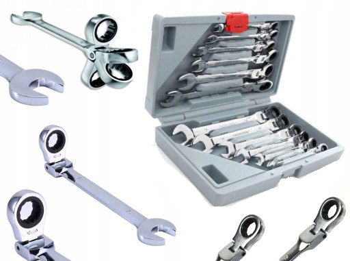 НАБІР КЛЮЧІВ ГАЙКОВИХ НА 8-19ММ З ТРІСПОВИКОМ 12 ЕЛЕМЕНТІВ + ЯЩ.