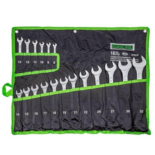 КОМБИНИРОВАННЫЕ КЛЮЧИ 8-32 12К, комплект CrV FORSLINE