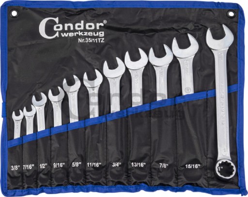 ДЮЙМОВІ КЛЮЧІ КОМБІНАЦІЙНІ 3/8'' - 1'' 11ШТ