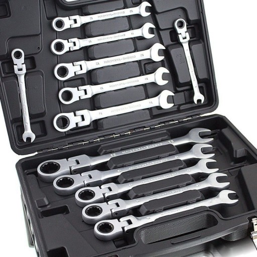 КОМБИНИРОВАННЫЕ КЛЮЧИ ПОЛНЫЙ НАБОР ОТКРЫТЫЕ КЛЮЧИ 12 ПРЕДМЕТОВ ТРЕЩОТКА