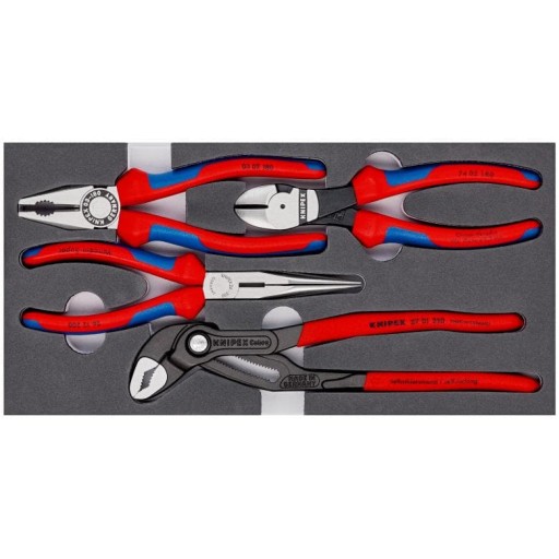 KNIPEX НАБОР ПЛОСКОГУБЦЕВ 4CZ., ВСТАВКА ПЕНЫ