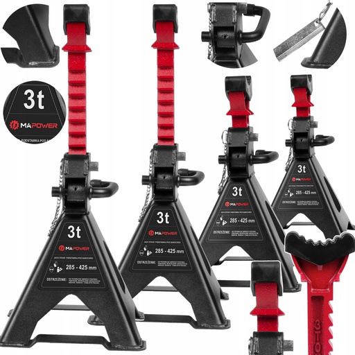 ОПОРЫ АВТОМОБИЛЬНЫХ JORTS С РЕЗИНОВЫМ ЗАМКОМ [3T] 4 ШТ. MAPOWER