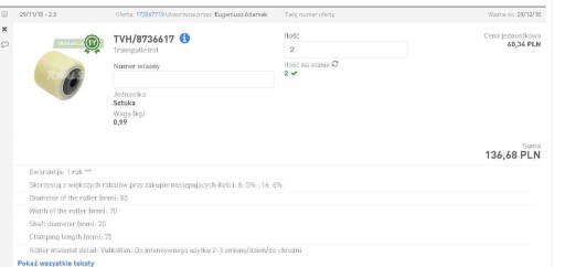 3966 - ОПОРНОЕ КОЛЕСО PROMAG 20X85X70