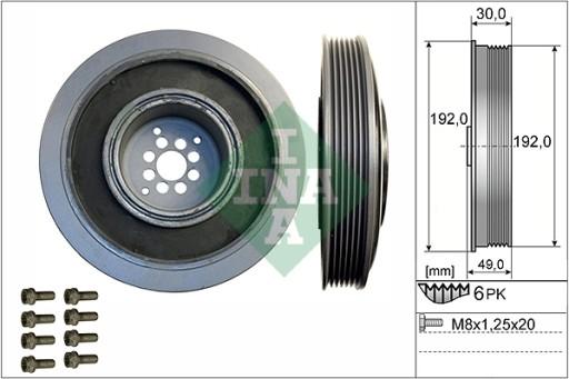 544 0102 - ШКІВ КОЛЕНВАЛА AUDI A4 ALLROAD B8 A4 B6 A4 B7 A4 B8 A5 A6 ALLRO