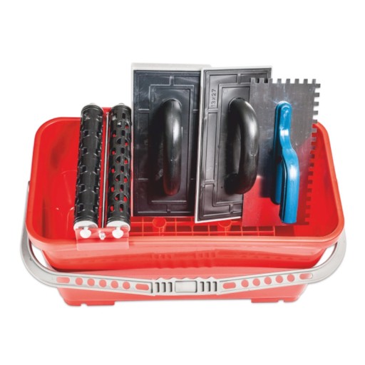 НАБОР ПЛИТКИ, ВЕДРО 24 Л, НЕРЖАВЕЮЩАЯ НЕРЖАВЕЮЩАЯ Кельма с резиной и губкой, роликовая решетка