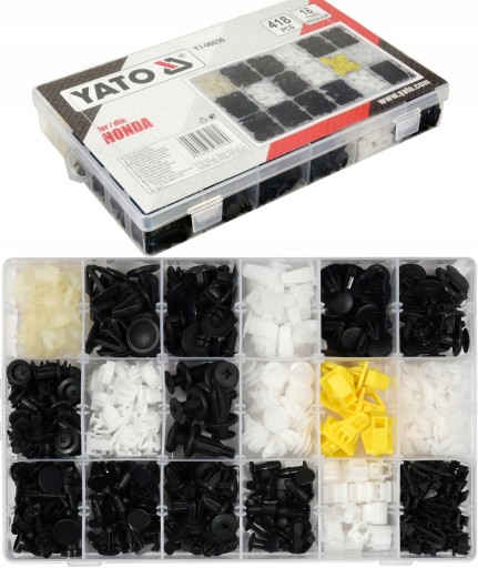 НАБОР АВТОМОБИЛЬНЫХ ЗАЖИМОВ HONDA, 418 ШТ. YATO