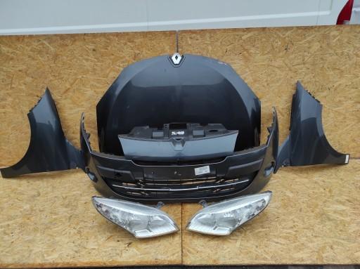 2010r 3 - ПОЛНЫЕ ЛАМПЫ ПЕРЕДНЕГО БАМПЕРА КАПОТА MEGANE III