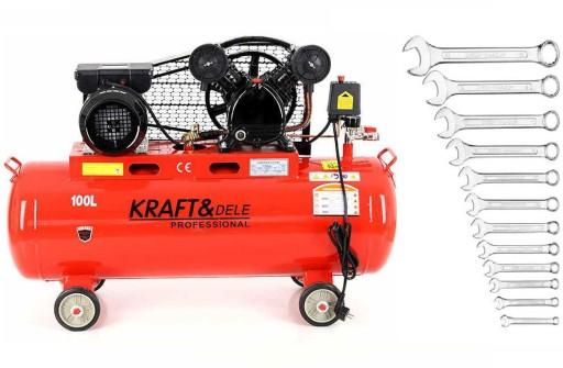 КОМПРЕСОР 100 Л КОМПРЕСОР 3,8 к. с. 480 л/хв. КЛЮЧІ 12