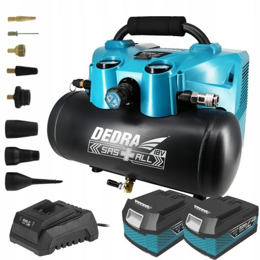 АККУМУЛЯТОРНЫЙ КОМПРЕССОР 6л DEDRA + 2x18В 4Ач 7077В