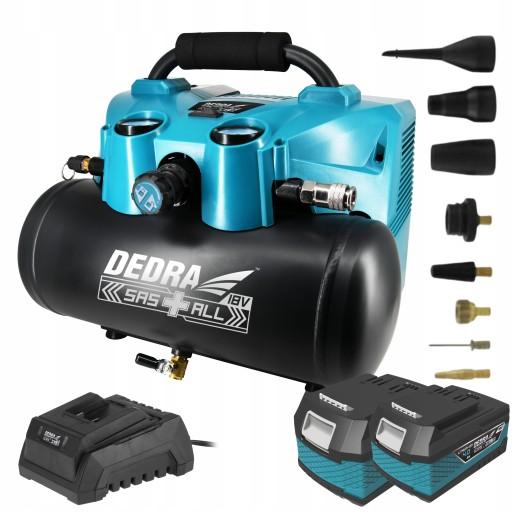 АКУМУЛЯТОР КОМПРЕСОРНИЙ 6L DEDRA + 2x18V 4Ah 7077V