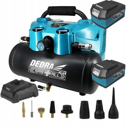 АККУМУЛЯТОРНЫЙ КОМПРЕССОР 6л DEDRA + 2x18В 5Ач 7077В