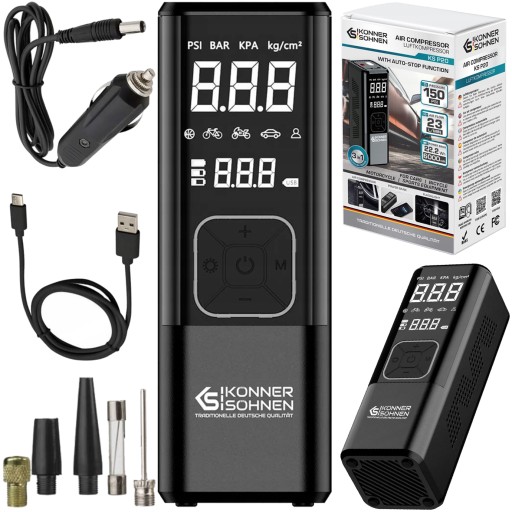 АКУМУЛЯТОРНА КОМПРЕСОРНА ВЕЛОНАСОС ДЛЯ ВЕЛОМОБІЛІВ АВТОМОБІЛІВ+ POWERBANK