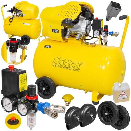 МАСЛИНИЙ КОМПРЕСОР ПОВІТРЯНИЙ КОМПРЕСОР ПОРШНЕВИЙ НАСОС 100 Л СИЛЬНА ЕФЕКТИВНА МАСЛО