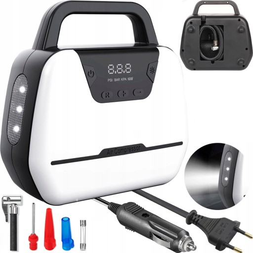 АВТОМОБИЛЬНЫЙ КОМПРЕССОР MBG 12V / 230V LCD СВЕТОДИОДНЫЙ ФОНАРИК