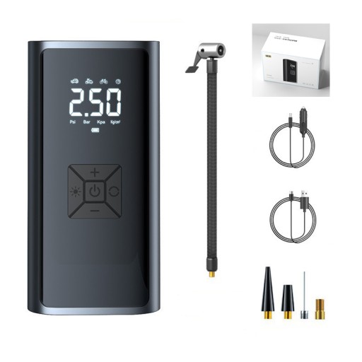 АВТОМОБИЛЬНЫЙ КОМПРЕССОР НАКАЧАТЕЛЬ ДЛЯ ШИН 12 В С ЦИФРОВЫМ ДИСПЛЕЕМ 6000 мАч