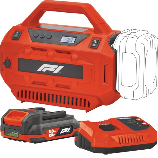 Автомобільний компресор портативний компресор колісний насос 12V LED LCD 2AH F1