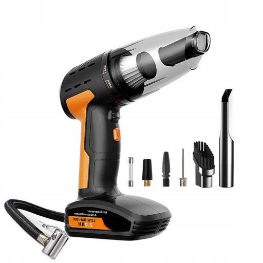 Автомобильный компрессор насос 4в1 с пылесосом