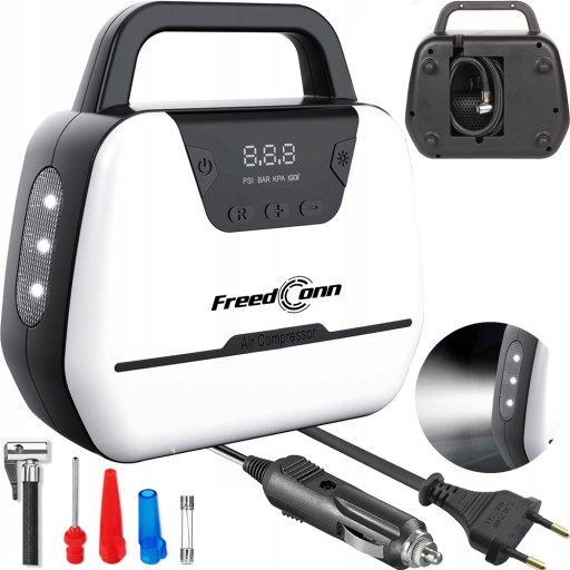 АВТОМОБИЛЬНЫЙ КОМПРЕССОР 12 В/230 В Насос Компрессор Светодиодный ЖК-фонарик