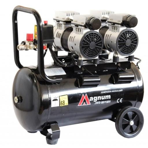 БЕЗМАСЛЯНИЙ КОМПРЕСОР З ГЛУШНИКОМ MAGNUM JWS-50 (2X750W) 175L