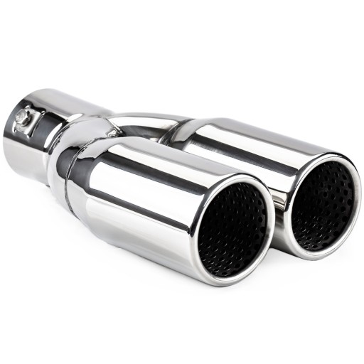НАКОНЕЧНИК ГЛУШНИКА КРИШКА ТРУБИ 35-50 ММ ІНОКС СТАЛЬ ХРОМ ПОДВІЙНА 2x 63 ММ