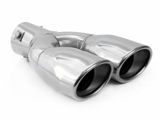 НАКОНЕЧНИК ГЛУШНИКА ВИХЛОПНОЇ ТРУБИ З НЕРЖАВІЮЧОЇ СТАЛІ ПОДВІЙНИЙ