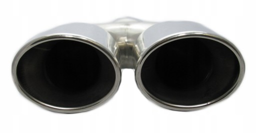 НАКОНЕЧНИК ГЛУШНИКА ВИХЛОПУ, нержавіюча сталь, подвійний овал, для подвійної труби 53 мм