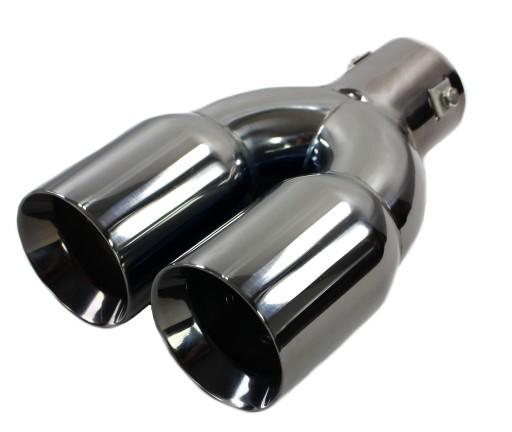 Наконечник глушника з нержавіючої сталі подвійний круглий 58 мм