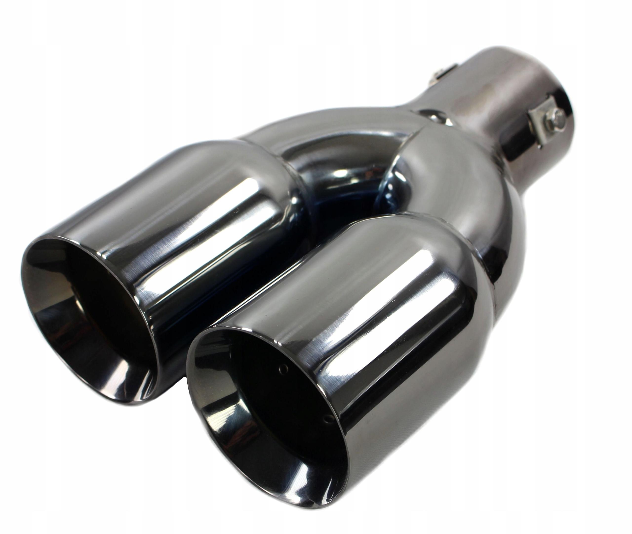 Наконечник глушника з нержавіючої сталі подвійний круглий 58 мм