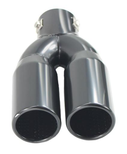 Наконечник глушника подвійний круглий чорний до 54 мм