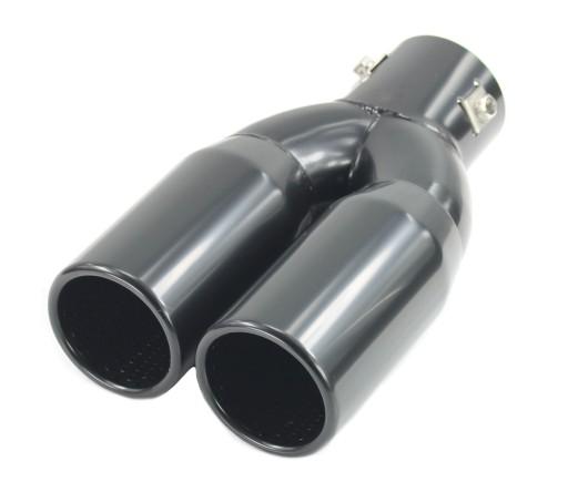 Наконечник глушника подвійний круглий чорний до 54 мм