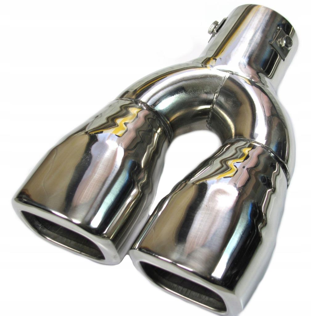 Наконечник глушника вихлопної труби з нержавіючої сталі подвійний 54 мм