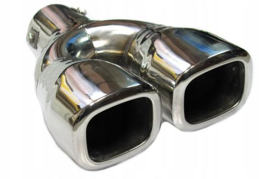 Наконечник глушника вихлопної труби з нержавіючої сталі подвійний 54 мм