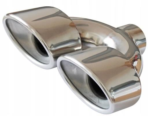 Наконечник глушника вихлопної труби подвійний овальний 36-48 мм