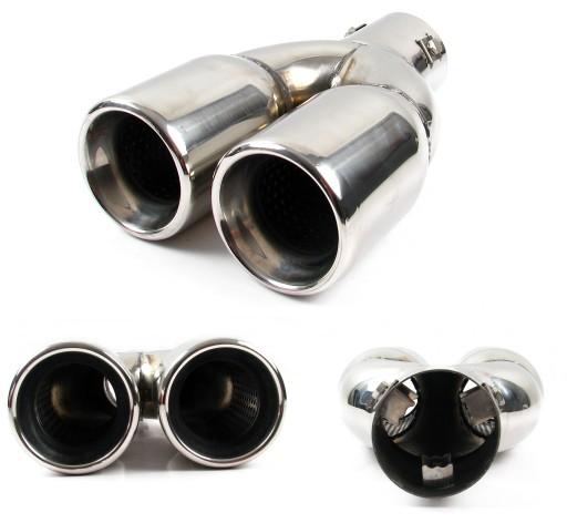 The END of the exhaust MUFFLER OVERLAY, DOUBLE PIPE 74mm