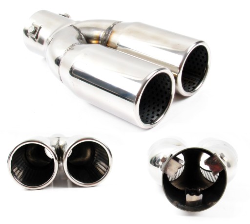 НАКОНЕЧНИК ВИХЛОПУ, Глушник, ДВОТРУБНА КРИШКА INOX