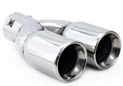 НАКОНЕЧНИК ГЛУШИТЕЛЯ ДВОЙНОЙ ХРОМ СТАЛЬ