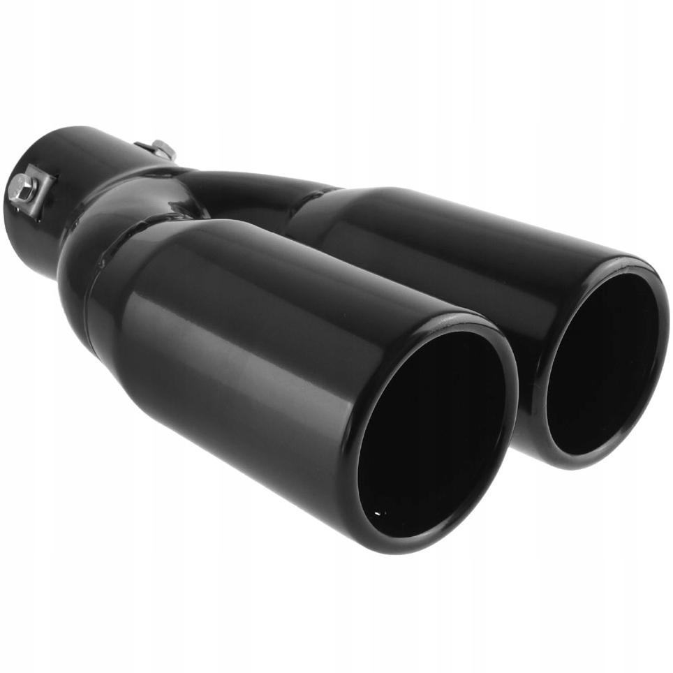 Наконечник глушника подвійний Чорний 2x 63 мм